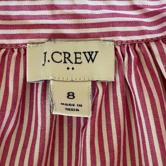J. CREW Pink White Stripe Button Down Long Sleeve Shirt Mini Dress 8 - Picture 7 of 17